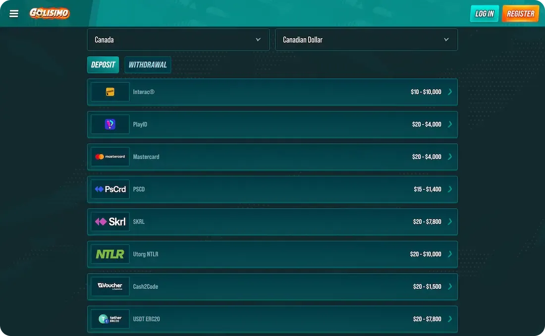 golisimo casino payments