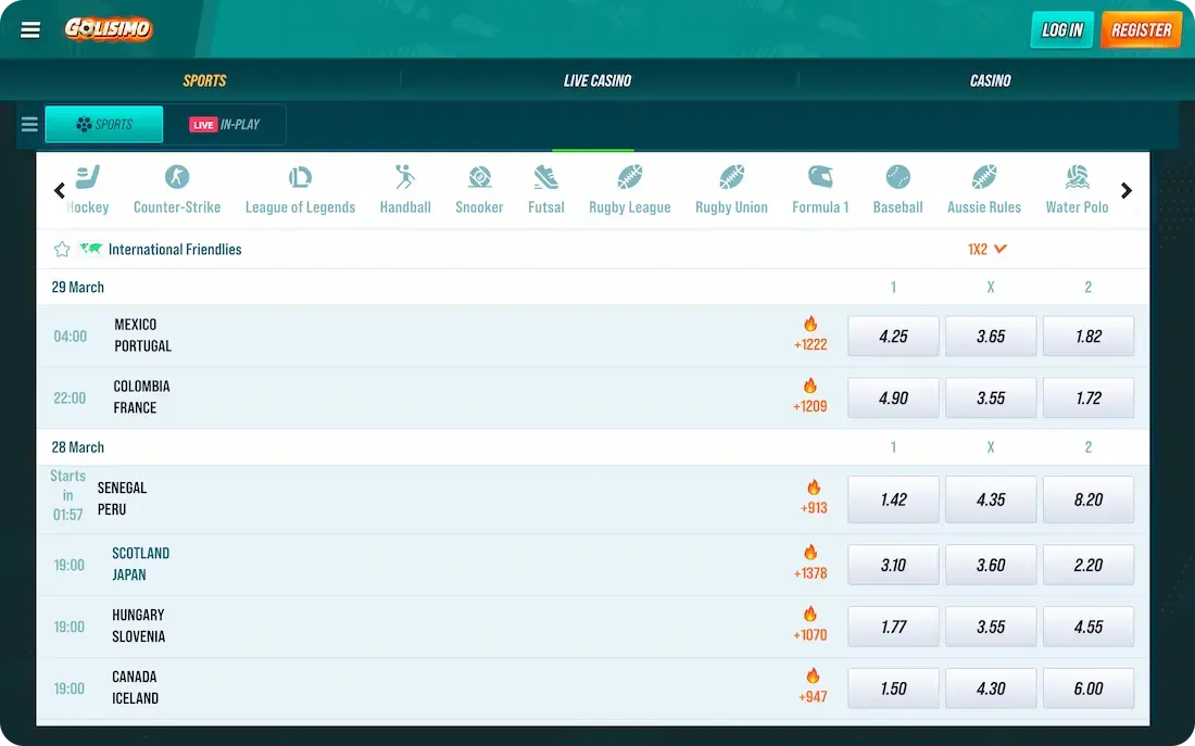 golisimo casino sport